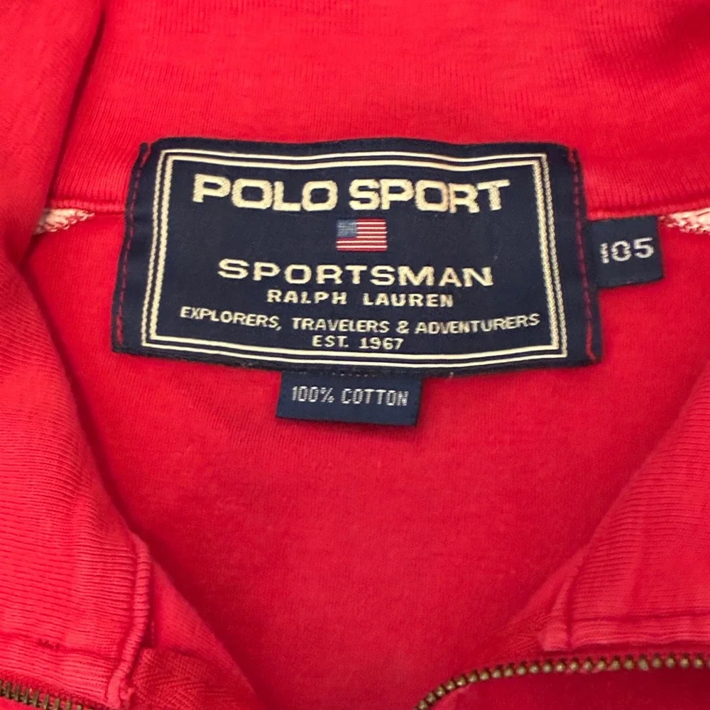 Vintage Polo Sport Ralph Lauren Sportsman 1/4 Zip Pullover Mens L Red USA